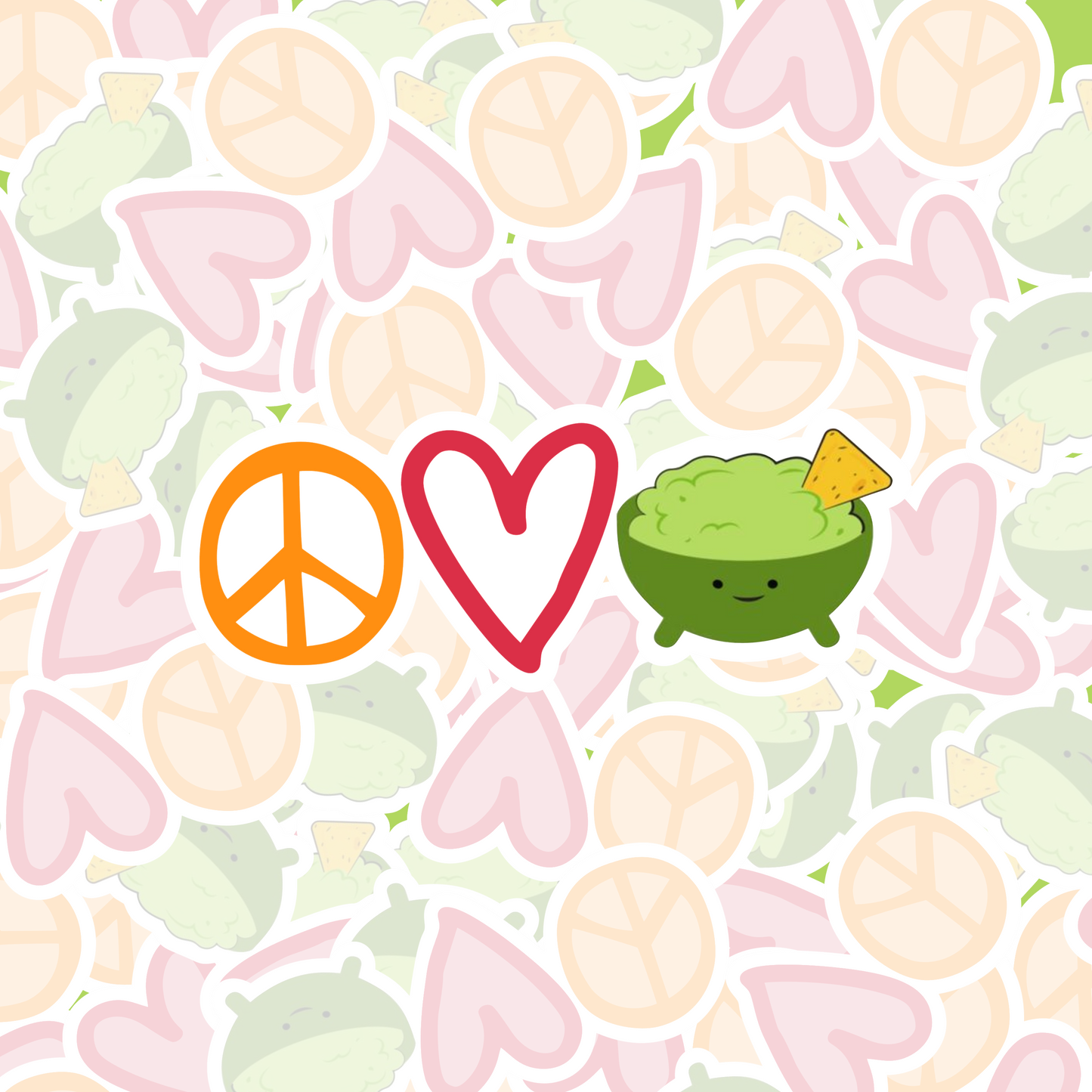STICKER PEACE, LOVE AND GUACAMOLE