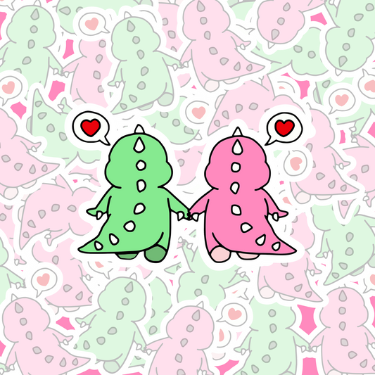 STICKER DINOS IN LOVE