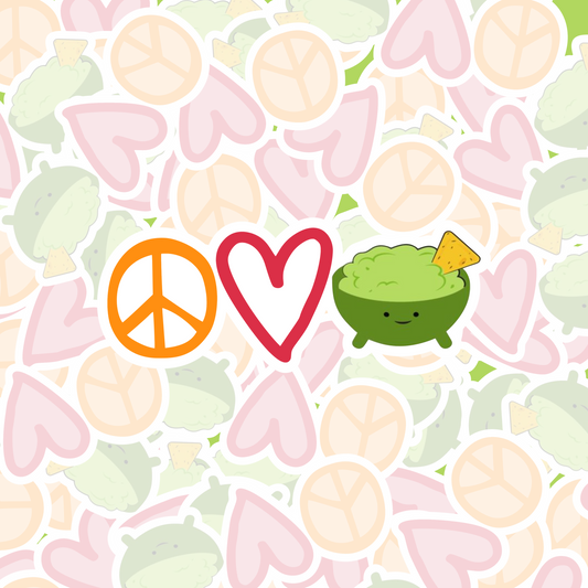 STICKER PEACE, LOVE AND GUACAMOLE