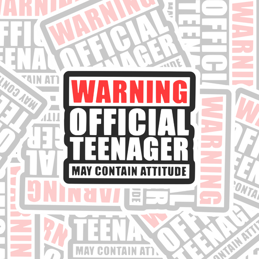 STICKER WARNING OFFICIAL TEENAGER